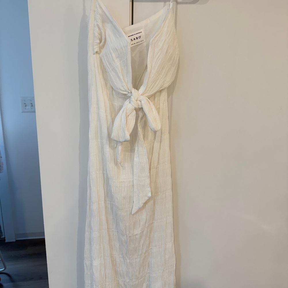 Sabo Skirt Cream Backless Tie-Front Dress